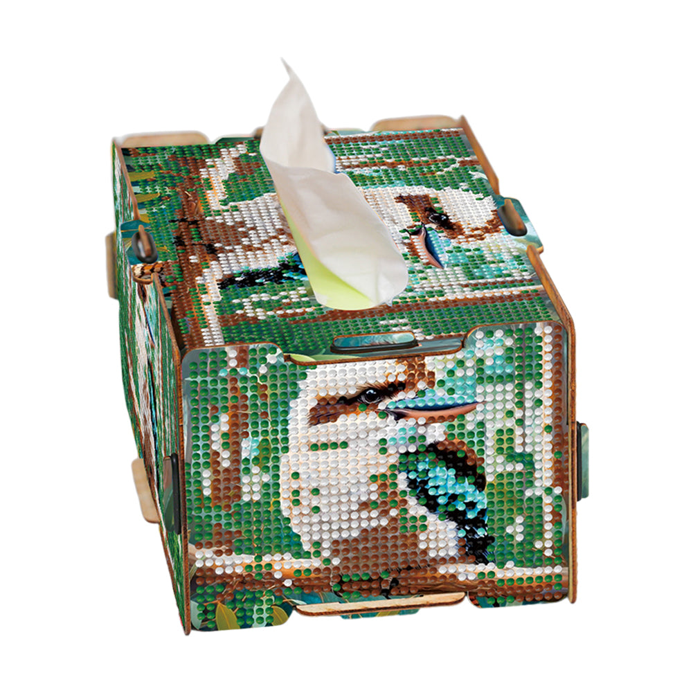 Diamond Painting Tissue Box Kits Rhinestone Craft Kit (Blue Hummingbird)