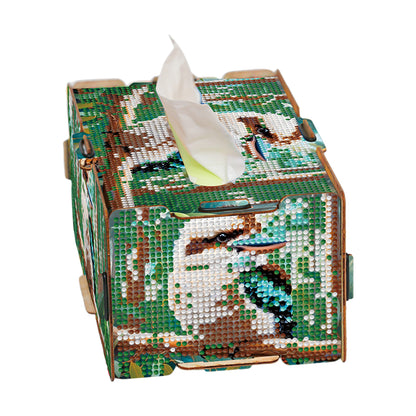 Diamond Painting Tissue Box Kits Rhinestone Craft Kit (Blue Hummingbird)