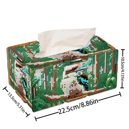 Diamond Painting Tissue Box Kits Rhinestone Craft Kit (Blue Hummingbird)