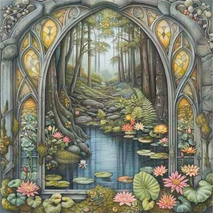 Seasonal Scenery - 14CT Stamped Cross Stitch 50*50CM