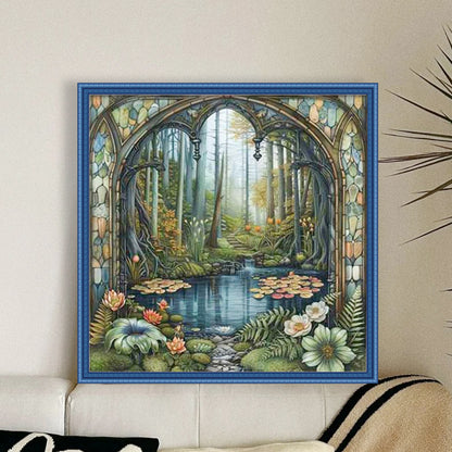Seasonal Scenery - 14CT Stamped Cross Stitch 50*50CM