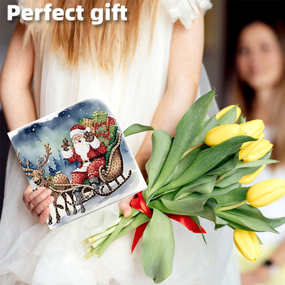 6PCS DIY Diamond Art Greeting Cards Santa Claus Congratulations Cards & Gifts Christmas