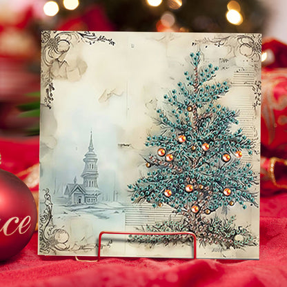 6PCS DIY Diamond Art Greeting Cards Winter Theme Congratulations Cards & Gifts