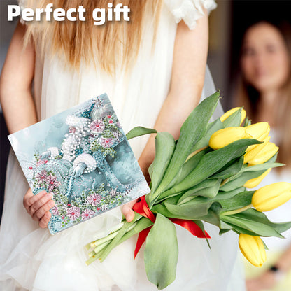 6PCS DIY Diamond Art Greeting Cards Santa Claus Congratulations Cards & Gifts Christmas
