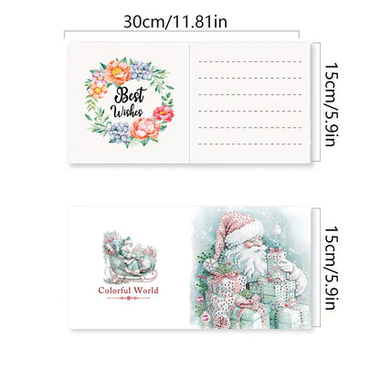 6PCS DIY Diamond Art Greeting Cards Santa Claus Congratulations Cards Gifts