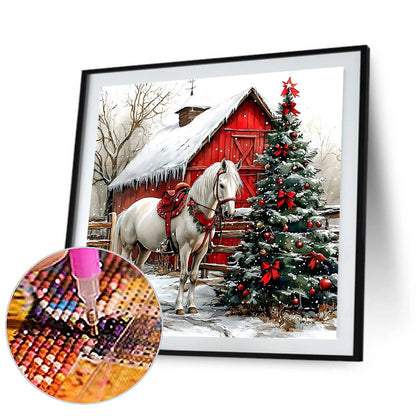 Christmas Mood Horse - Full Round Drill Diamond Painting 30*30CM