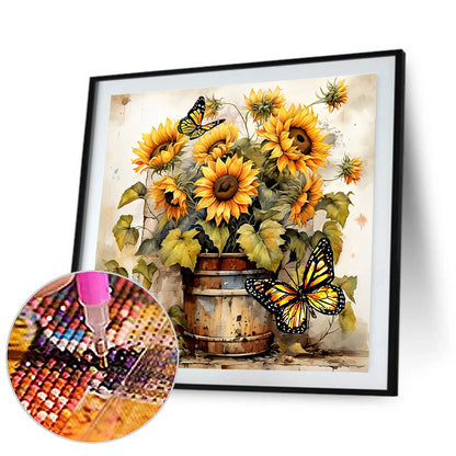 Sunflower Bouquet - Full Round Drill Diamond Painting 30*30CM