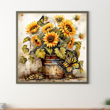Sunflower Bouquet - Full Round Drill Diamond Painting 30*30CM