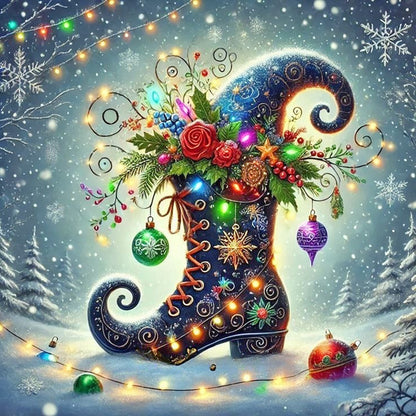 Halloween Christmas Boots - Full Round Drill Diamond Painting 40*40CM