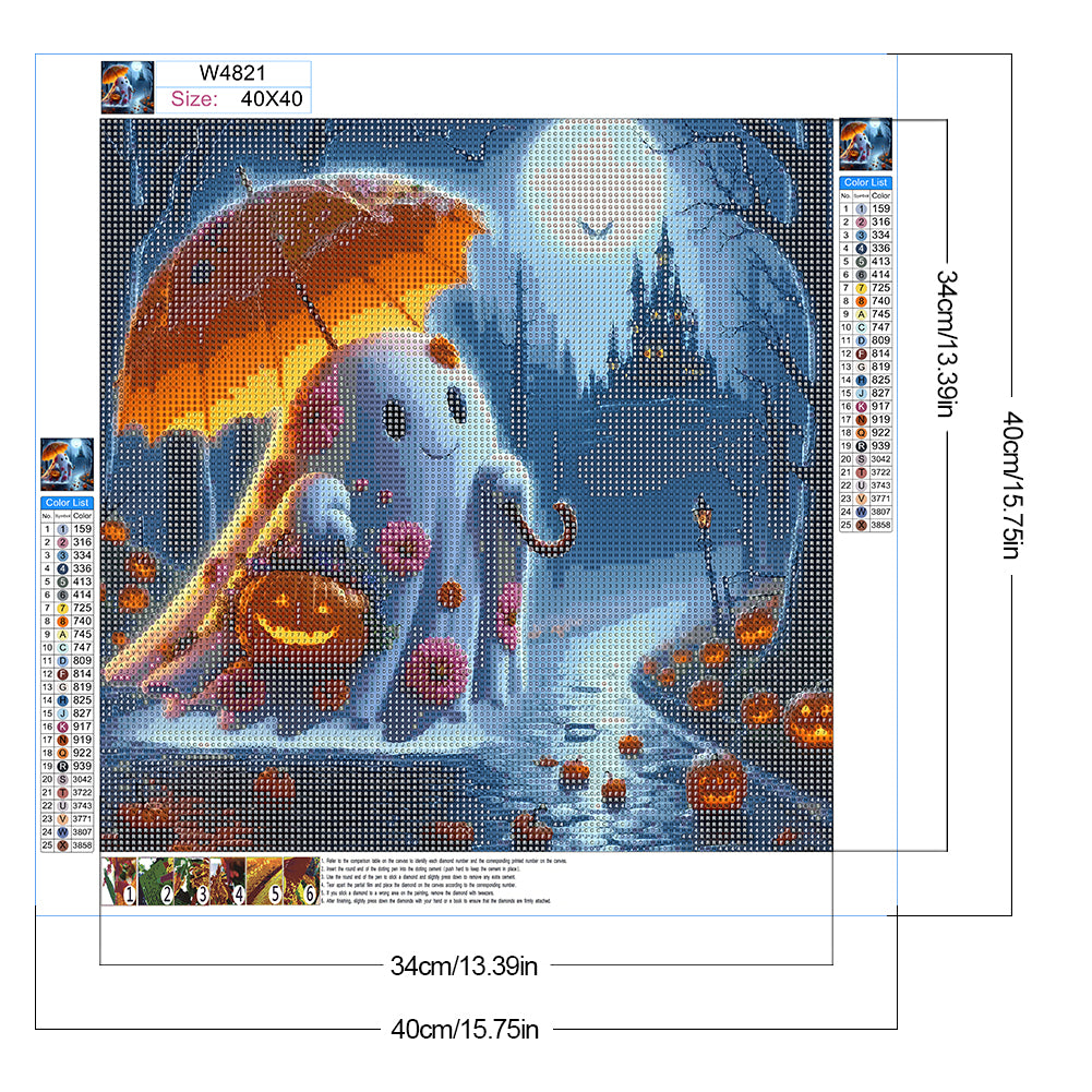Halloween Ghost - Full Round Drill Diamond Painting 40*40CM