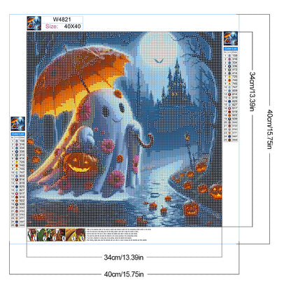 Halloween Ghost - Full Round Drill Diamond Painting 40*40CM
