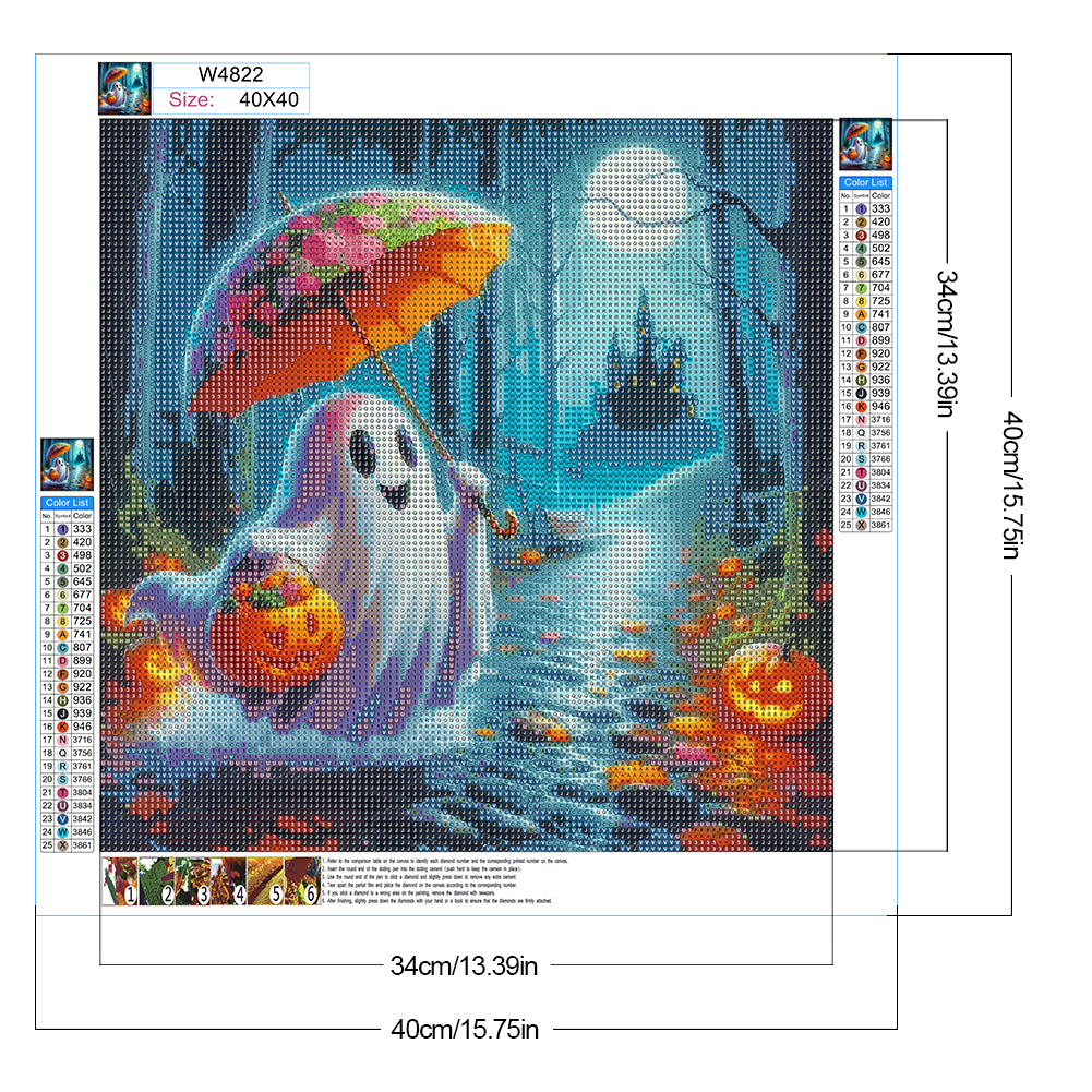 Halloween Ghost - Full Round Drill Diamond Painting 40*40CM