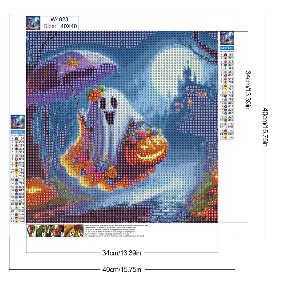 Halloween Ghost - Full Round Drill Diamond Painting 40*40CM