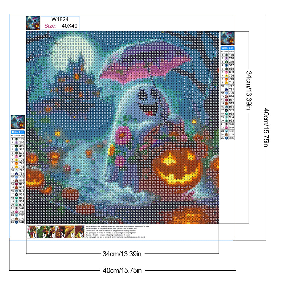 Halloween Ghost - Full Round Drill Diamond Painting 40*40CM