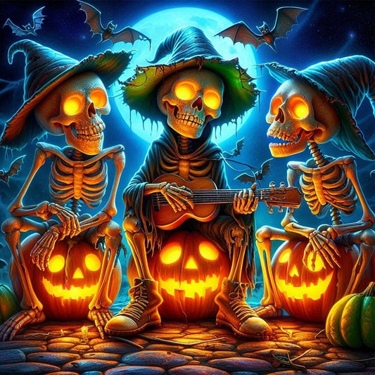 Halloween Skeleton - Full Round Drill Diamond Painting 40*40CM