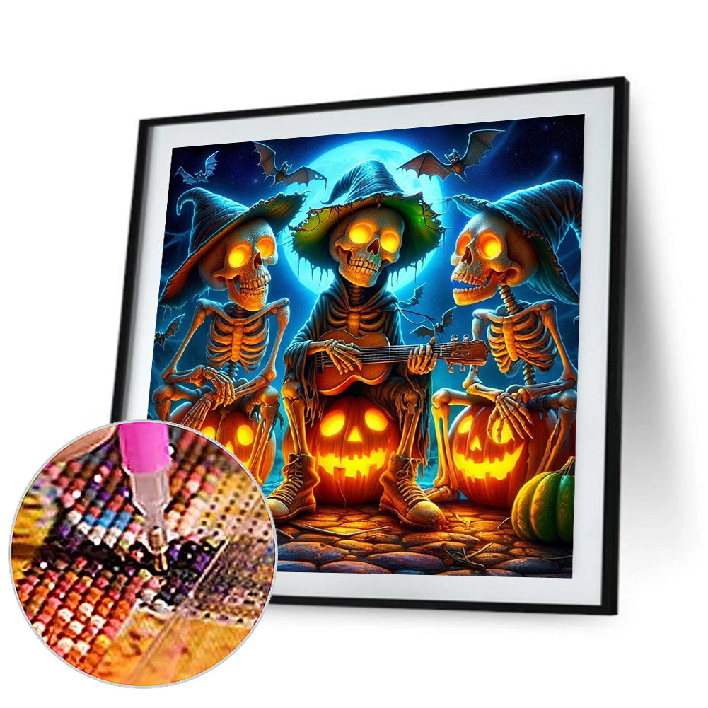 Halloween Skeleton - Full Round Drill Diamond Painting 40*40CM