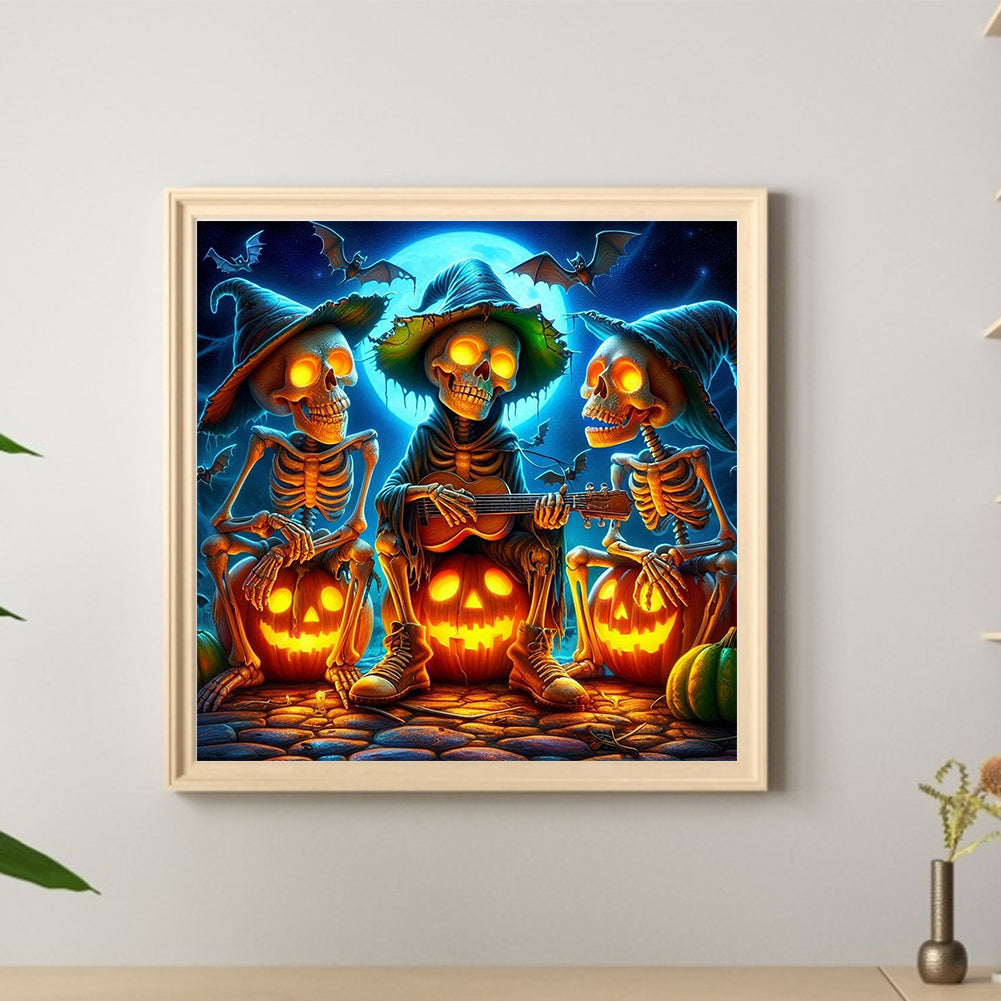 Halloween Skeleton - Full Round Drill Diamond Painting 40*40CM