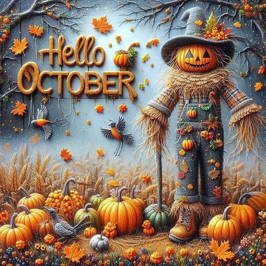 Halloween Scarecrow - Full Round Drill Diamond Painting 40*40CM