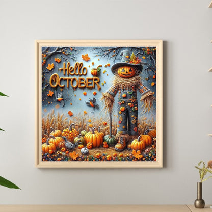 Halloween Scarecrow - Full Round Drill Diamond Painting 40*40CM