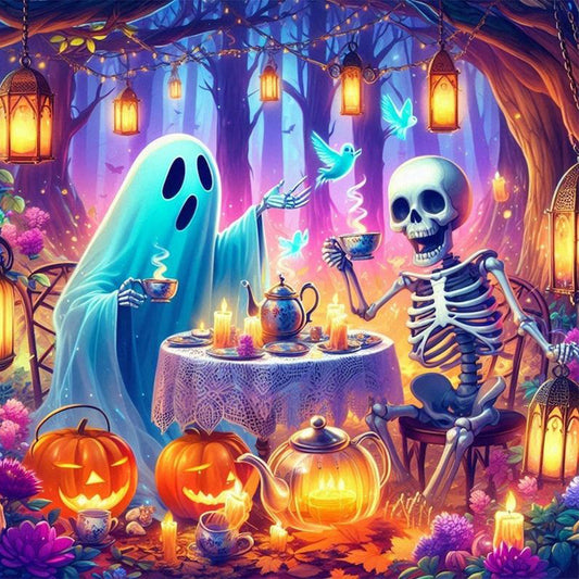 Skeleton And Ghost - Full Round Drill Diamond Painting 40*40CM