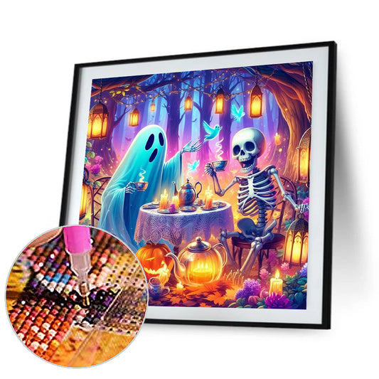 Skeleton And Ghost - Full Round Drill Diamond Painting 40*40CM