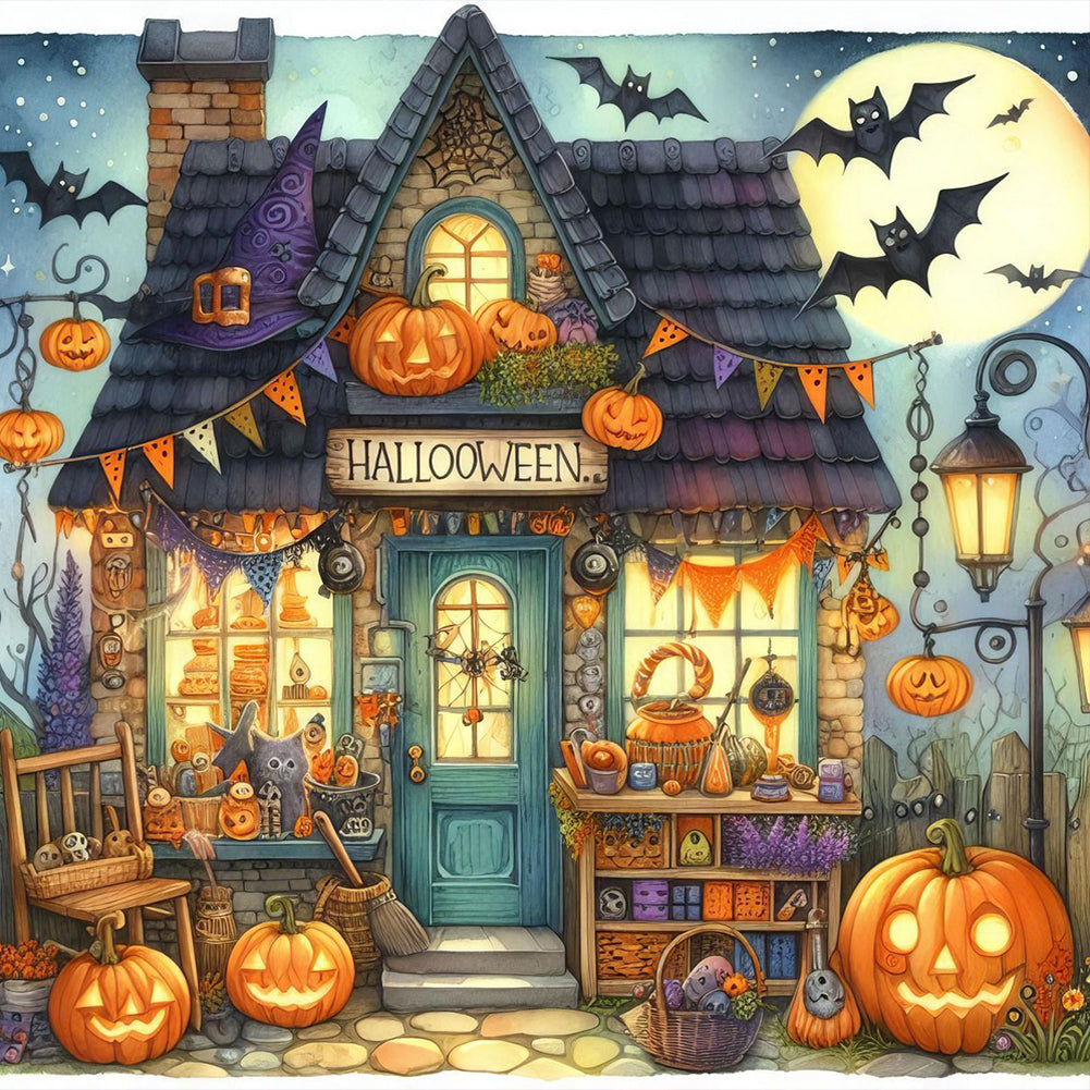 Halloween Hut - Full Round Drill Diamond Painting 40*40CM