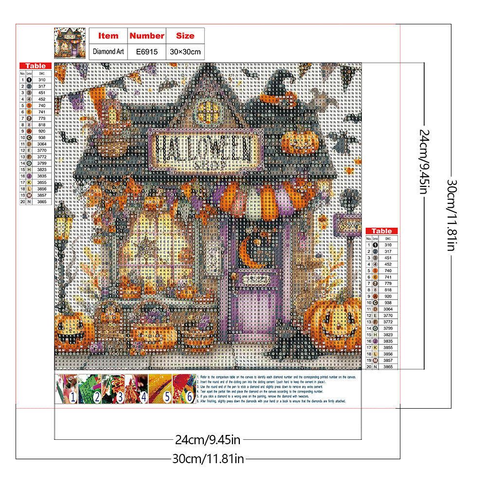Halloween House - Full Round Drill Diamond Painting 40*40CM