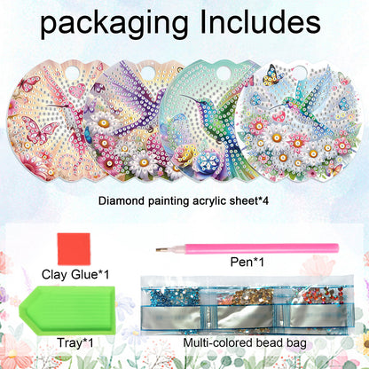 8pcs Hummingbird DIY Diamond Art Cup Lid Accessories Bling Tumbler Lid Plate