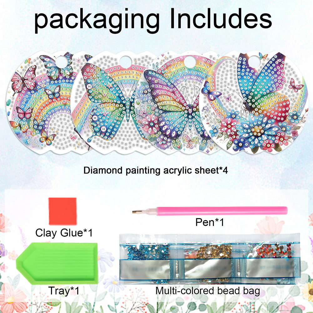 8pcs Butterfly DIY Diamond Art Cup Lid Accessories Bling Tumbler Lid Plate