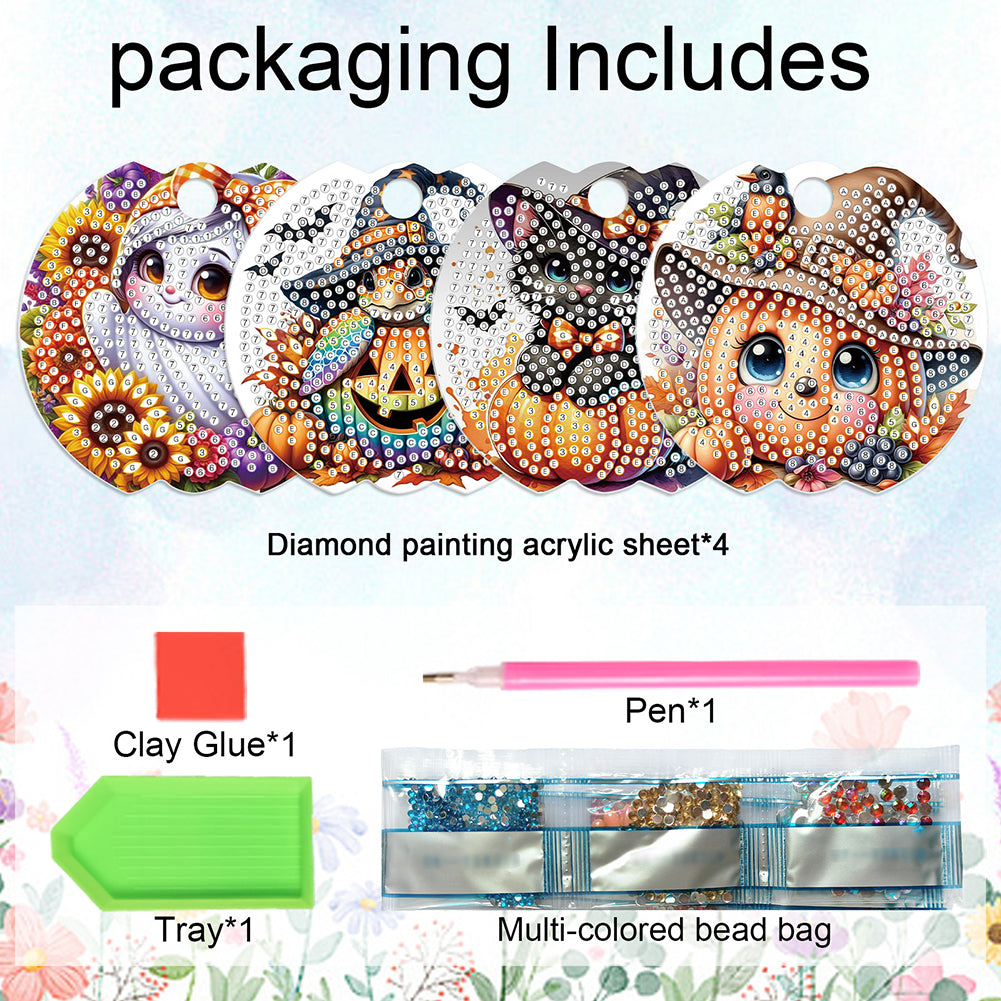 8pcs Christmas Halloween DIY Diamond Art Cup Lid Accessories Tumbler Lid Plate