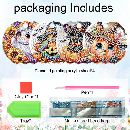 8pcs Christmas Halloween DIY Diamond Art Cup Lid Accessories Tumbler Lid Plate