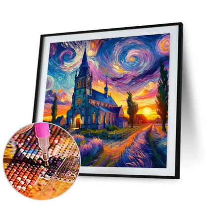 Starry Sky Scenery - Full Round Drill Diamond Painting 40*40CM