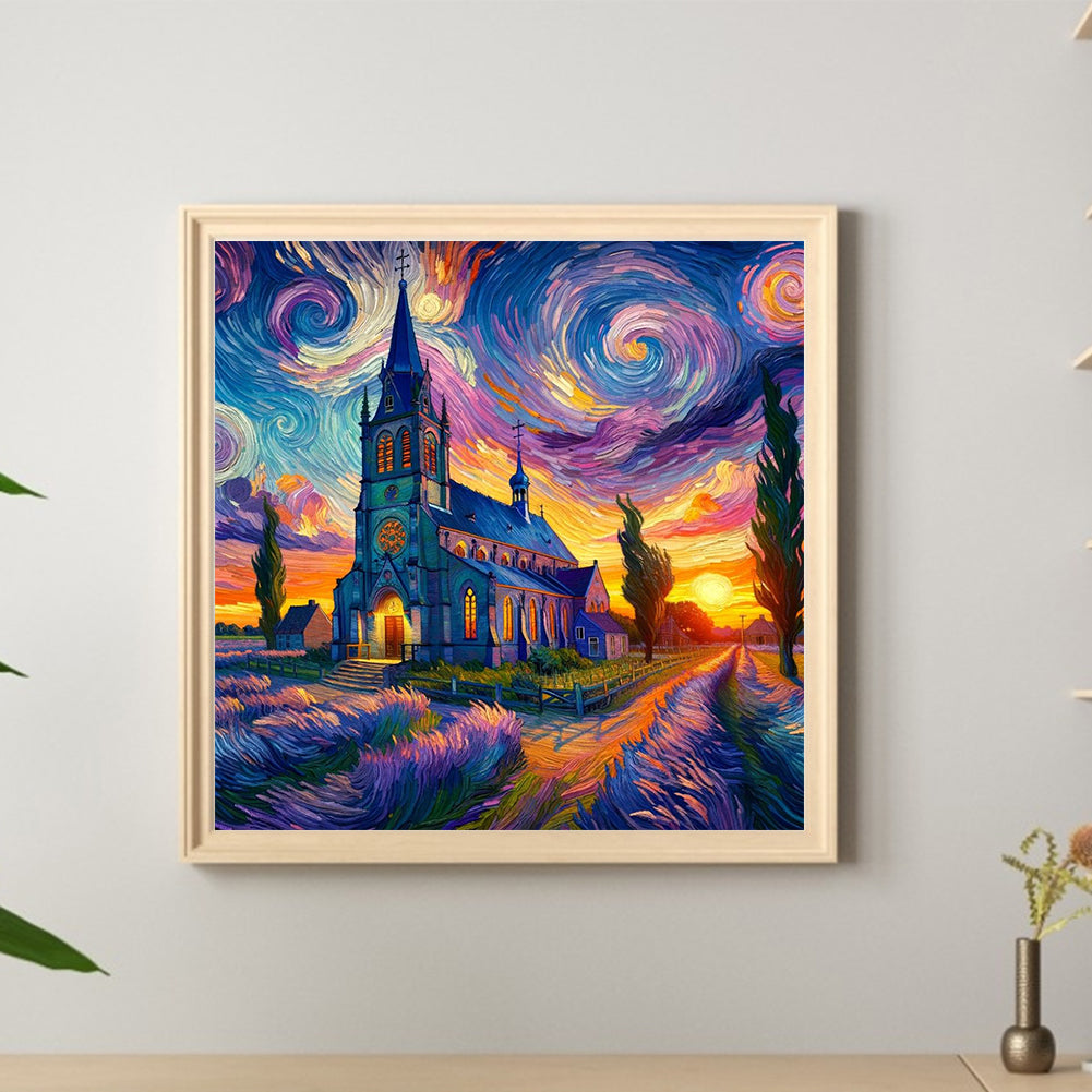 Starry Sky Scenery - Full Round Drill Diamond Painting 40*40CM