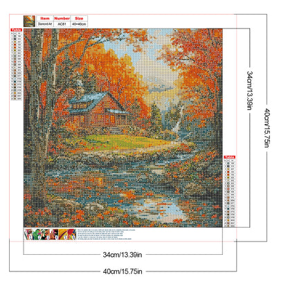 Fallen Leaves Scenery - Full Round Drill Diamond Painting 40*40CM