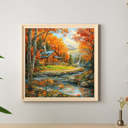 Fallen Leaves Scenery - Full Round Drill Diamond Painting 40*40CM