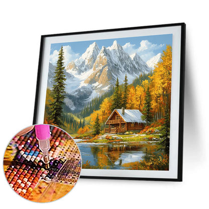 Snow-Capped Mountains In Autumn - Full Round Drill Diamond Painting 40*40CM