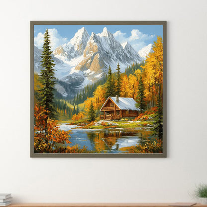Snow-Capped Mountains In Autumn - Full Round Drill Diamond Painting 40*40CM