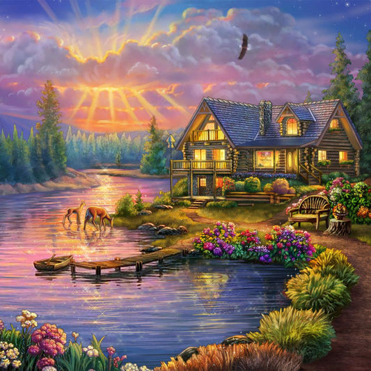 Rural Scenery - Full Round Drill Diamond Painting 40*40CM
