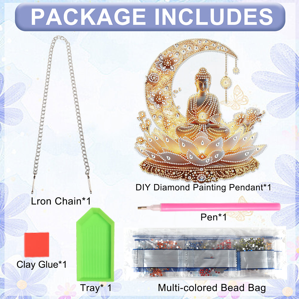 Lotus 2D Flat DIY Diamond Art Pendant Diamond Painting Set Home Wall Decoration
