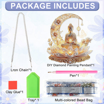 Lotus 2D Flat DIY Diamond Art Pendant Diamond Painting Set Home Wall Decoration