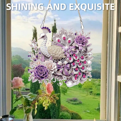 2D Flat DIY Peacock Diamond Art Pendant Diamond Painting Set Home Decoration