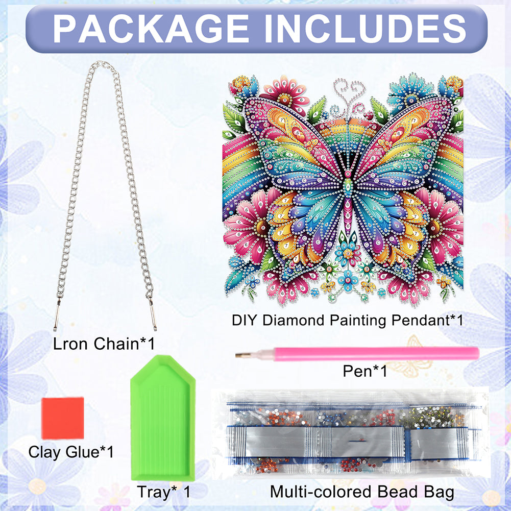2D Flat DIY Butterfly Diamond Art Pendant Diamond Painting Set Home Decoration