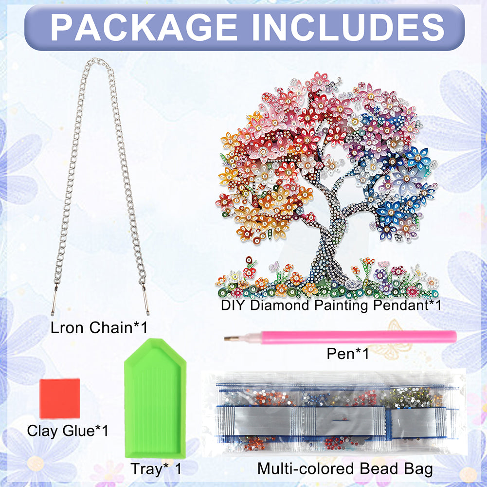 2D Flat DIY Tree of Life Diamond Art Pendant Diamond Painting Set Home Crafts