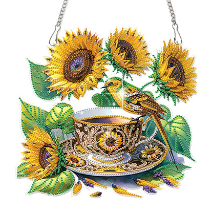 2D Flat DIY Sunflower Diamond Art Pendant Diamond Painting Set Home Decoration