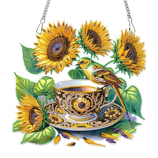 2D Flat DIY Sunflower Diamond Art Pendant Diamond Painting Set Home Decoration