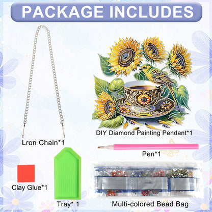 2D Flat DIY Sunflower Diamond Art Pendant Diamond Painting Set Home Decoration