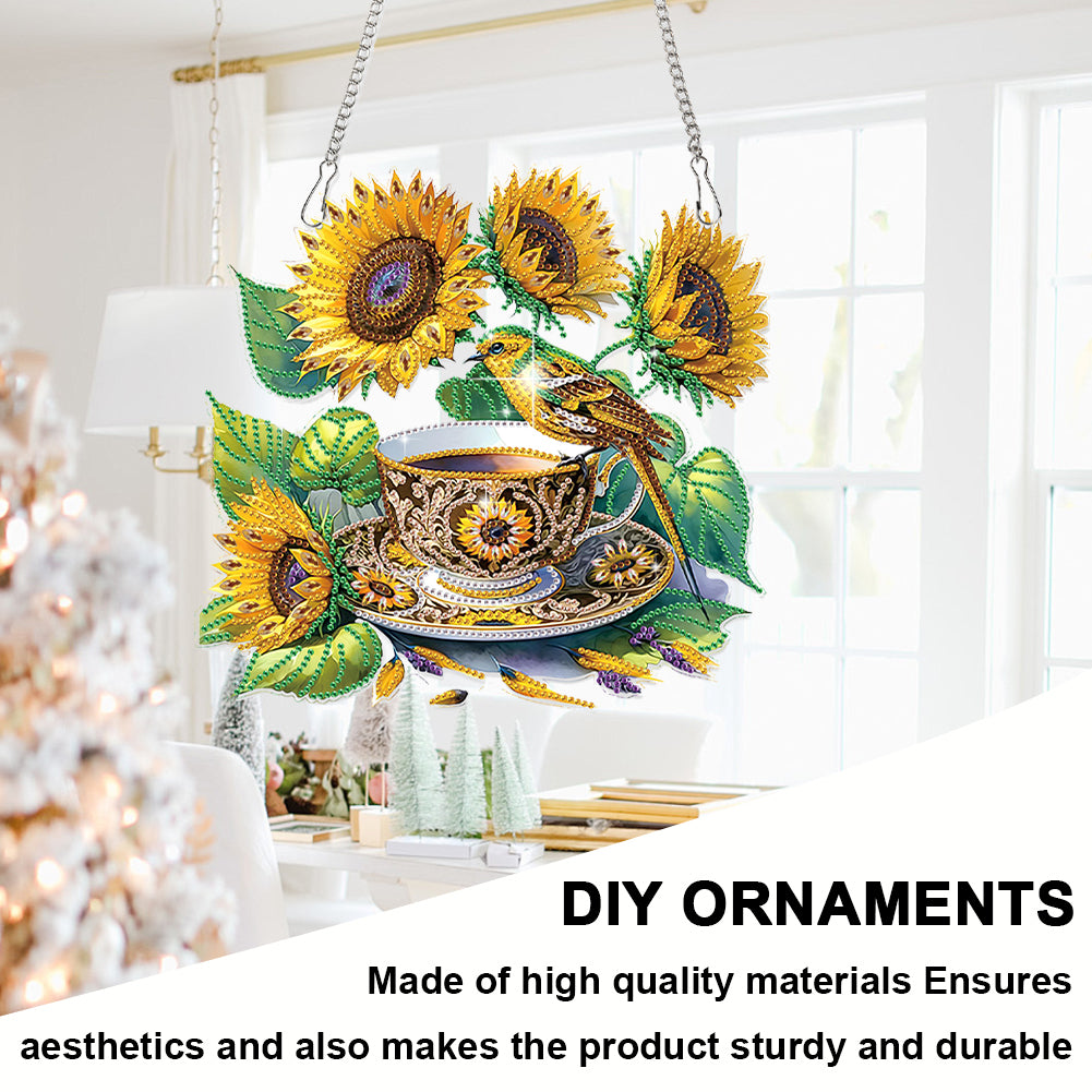 2D Flat DIY Sunflower Diamond Art Pendant Diamond Painting Set Home Decoration