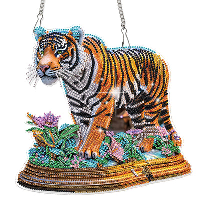 2D Flat DIY Tiger Diamond Art Pendant Diamond Painting Set Home Decoration Craft