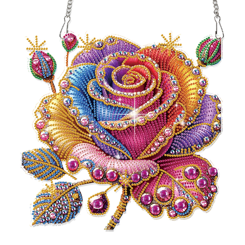 2D Flat DIY Rose Diamond Art Pendant Diamond Painting Set Home Decoration Crafts