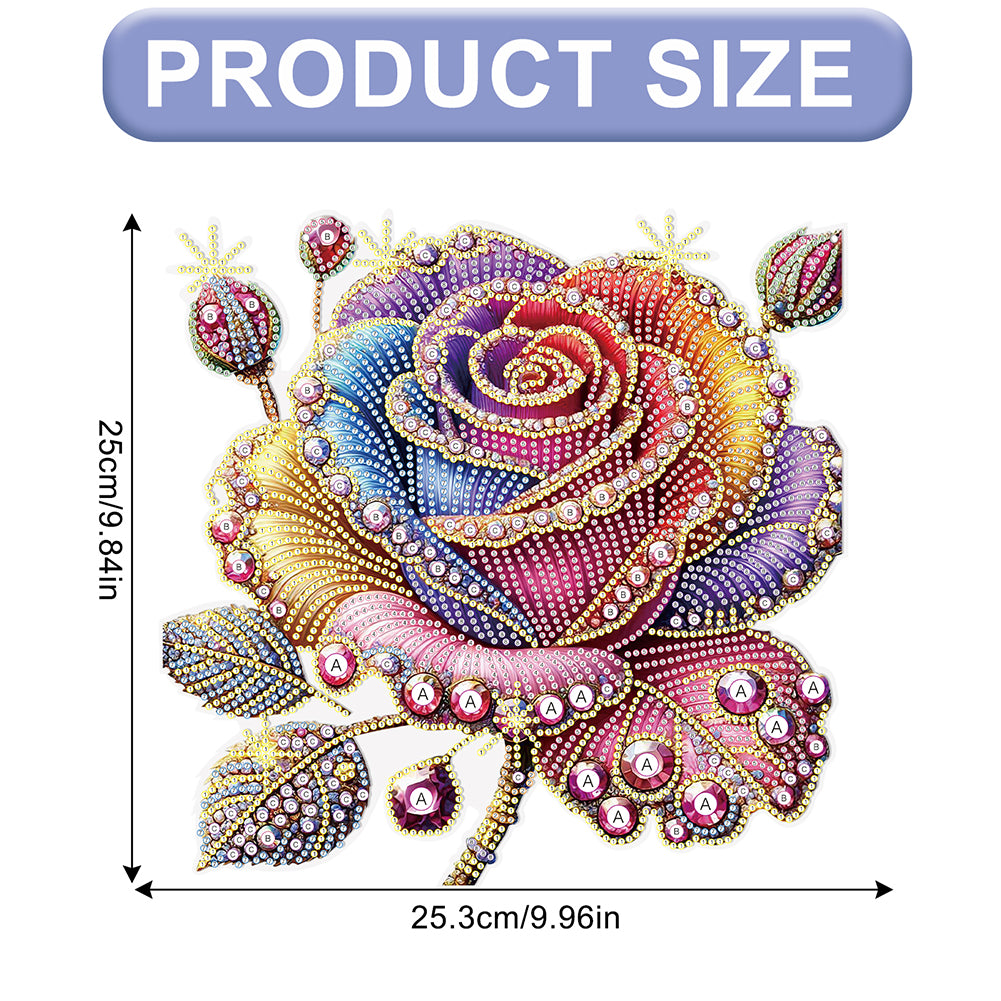 2D Flat DIY Rose Diamond Art Pendant Diamond Painting Set Home Decoration Crafts